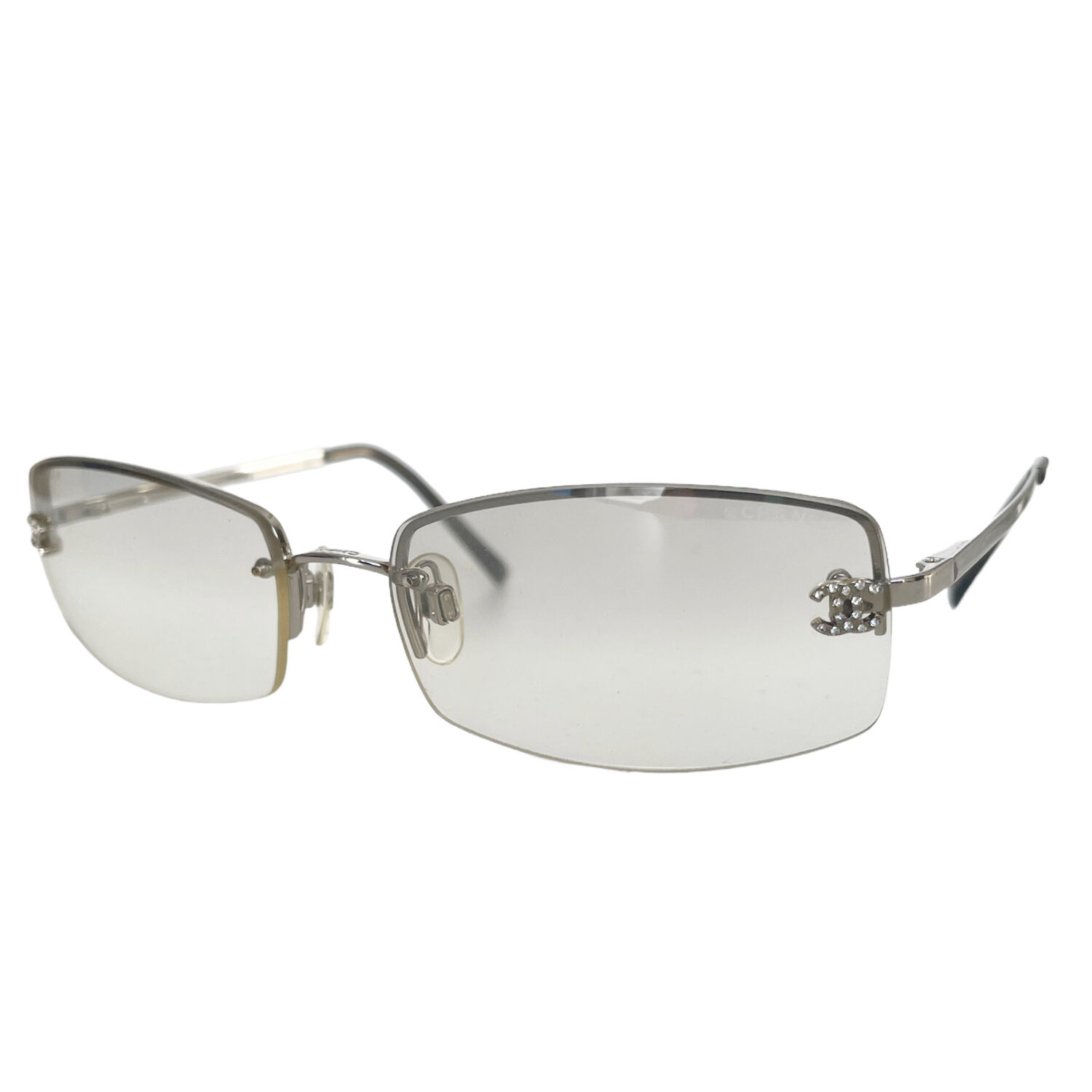 Chanel Diamante Rimless Sunglasses in Silver – Nitryl