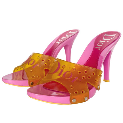 Vintage Dior Jelly Heels in Pink / Orange UK 4 | NITRYL