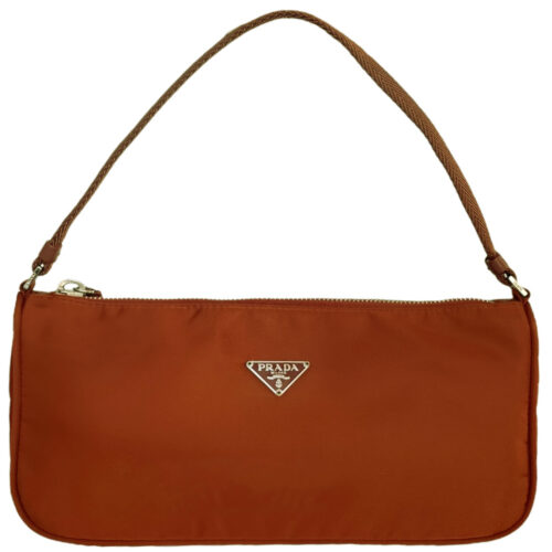 Vintage Prada Nylon Shoulder Bag in Burnt Orange / Red | NITRYL