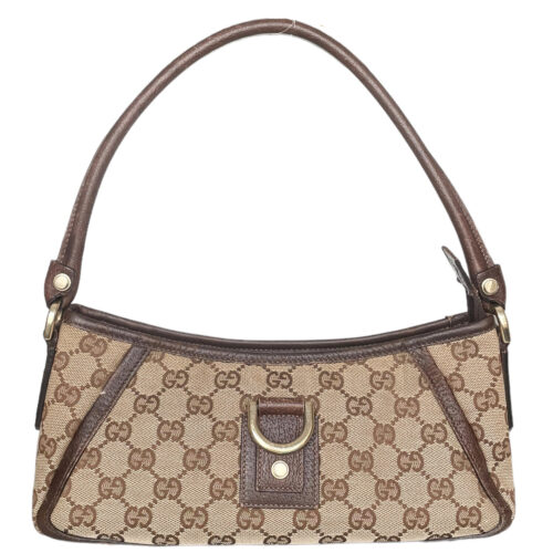Vintage Gucci Monogram Shoulder Bag in Beige / Brown | NITRYL