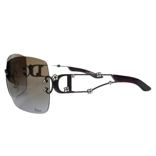 Vintage Dior Rimless Shield Sunglasses in Brown | NITRYL