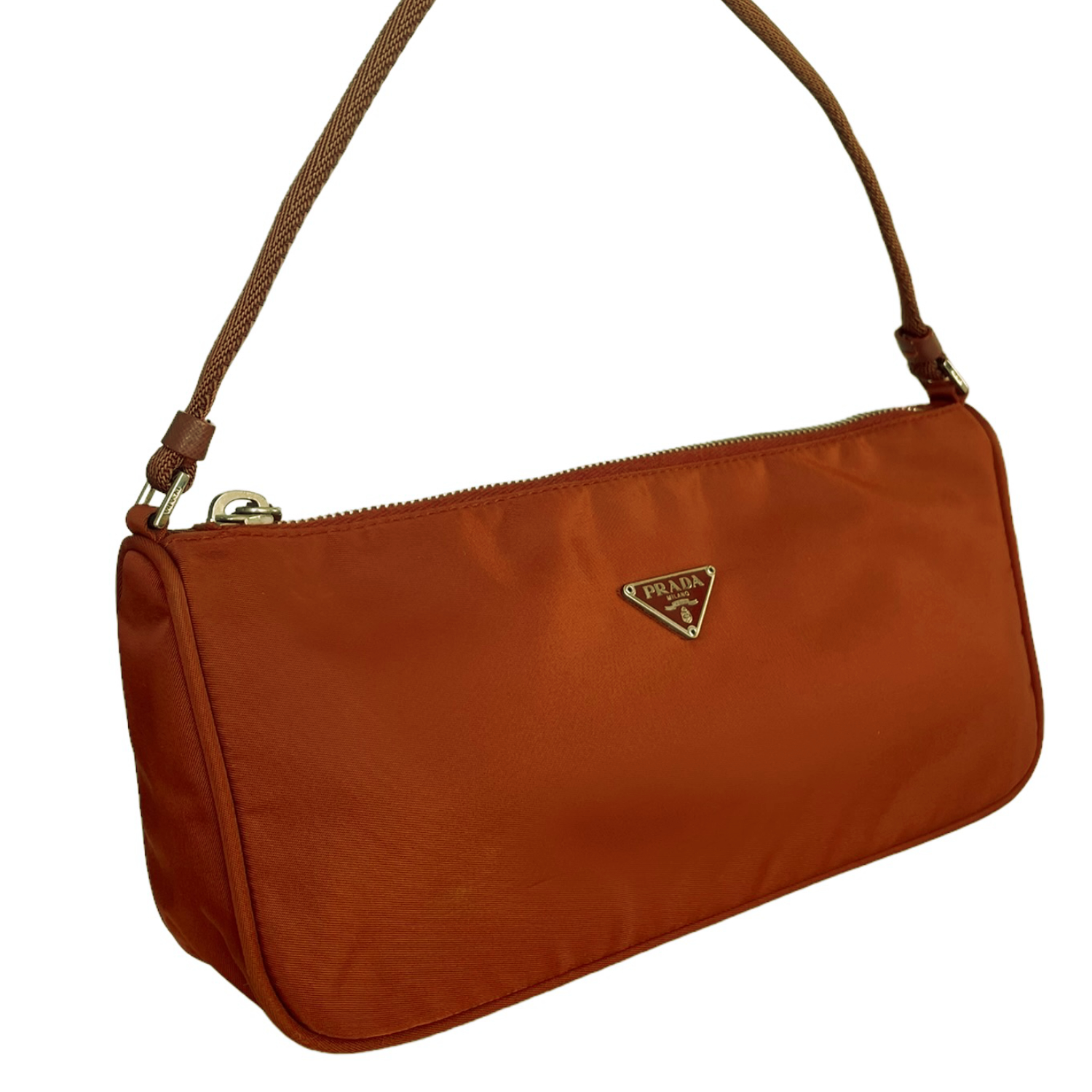 Prada Nylon Shoulder Bag in Burnt Orange / Red Nitryl