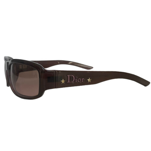 Vintage Dior Star Logo Sunglasses in Brown / Maroon | NITRYL