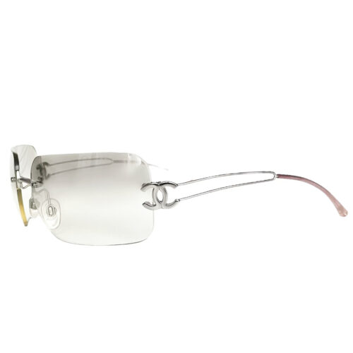 Vintage Chanel Rimless Sunglasses in Silver | NITRYL