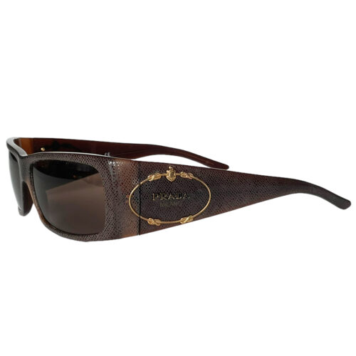 Prada Logo Chunky Sunglasses in Brown / Grey