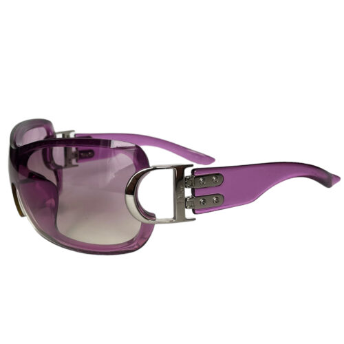Vintage Dior Airspeed Wraparound Sunglasses in Purple / Silver | NITRYL