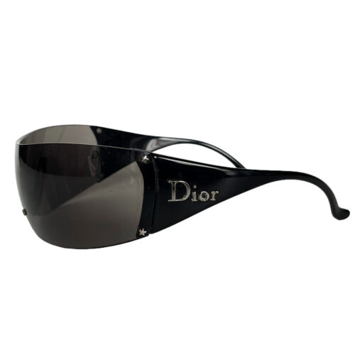 Vintage Dior Ski Wraparound Sunglasses in Black / Silver | NITRYL