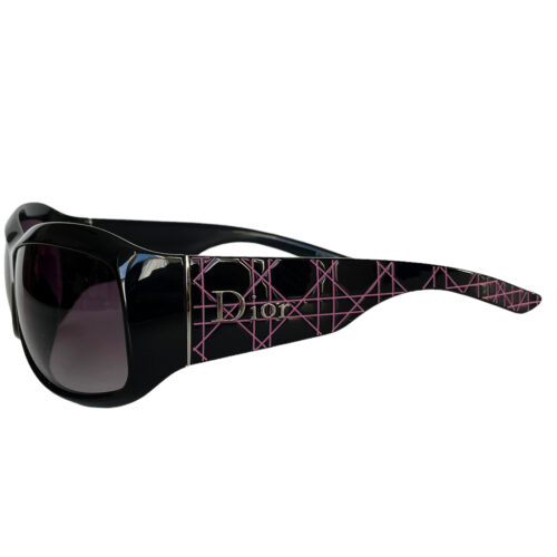 Vintage Dior Logo Chunky Sunglasses in Black / Pink | NITRYL