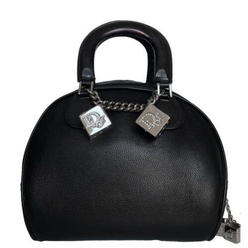 Vintage Dior Dice Gambler Leather Bag in Black / Silver | NITRYL