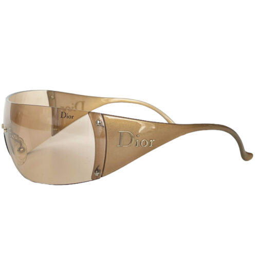 Vintage Dior Ski Wraparound Sunglasses in Gold | NITRYL