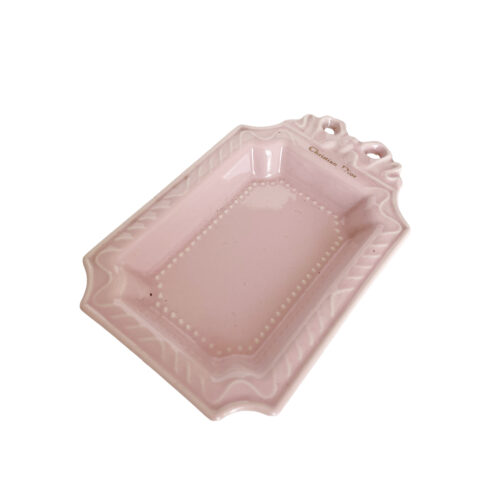 Vintage Dior Ceramic Trinket Dish in Baby Pink / Gold | NITRYL