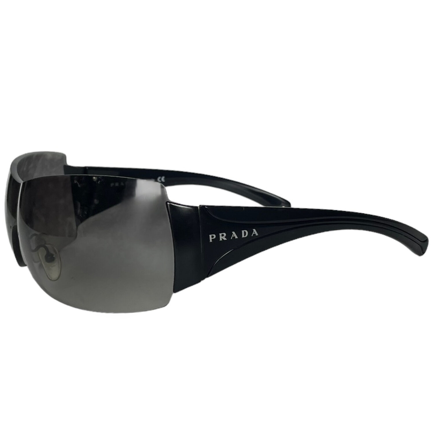 Vintage Prada Rimless Wraparound Sunglasses in Black | NITRYL