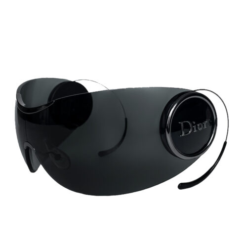 Vintage Dior Ski Oversized Wraparound Sport Sunglasses in Black | NITRYL