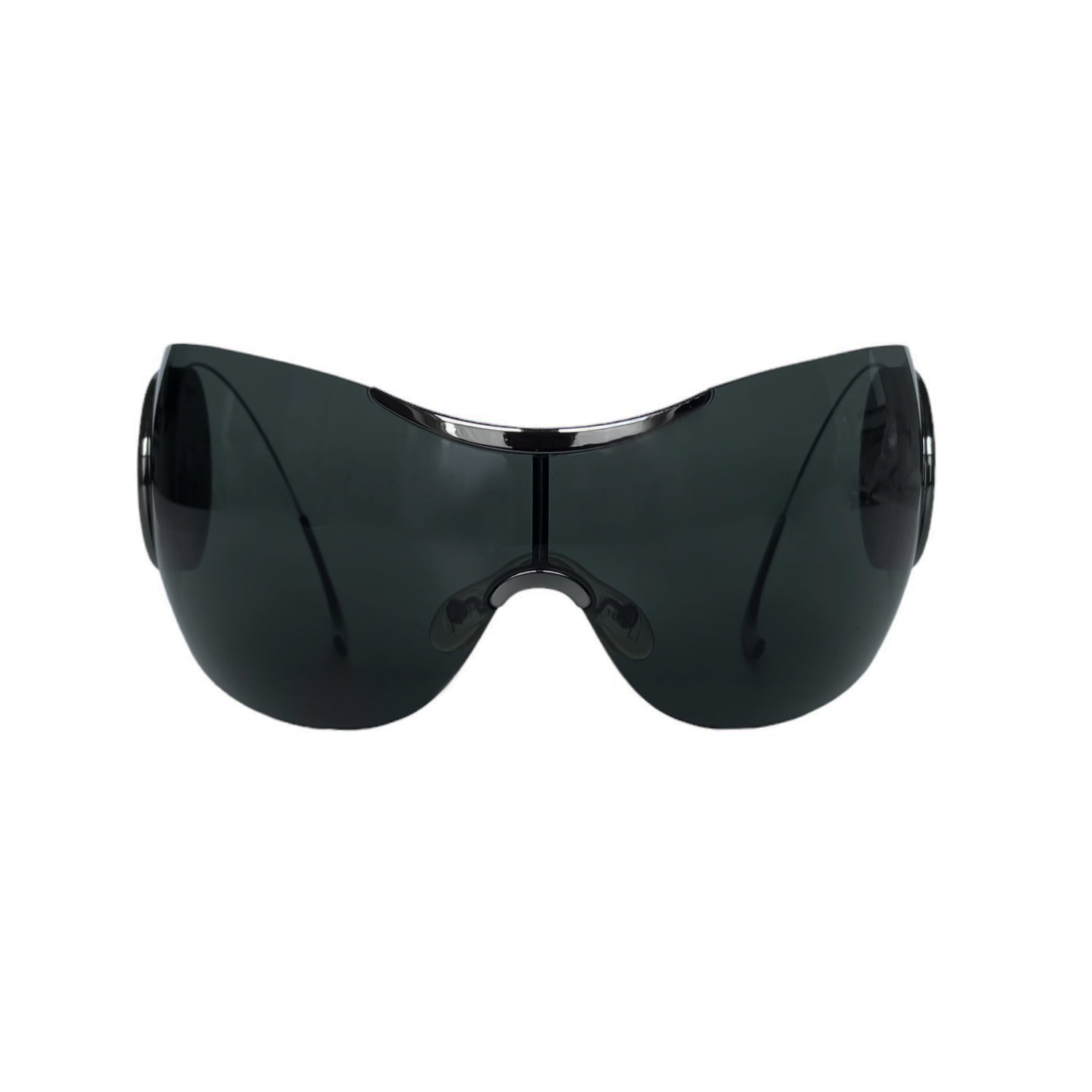 Dior Ski Oversized Wraparound Sport Sunglasses in Black Nitryl