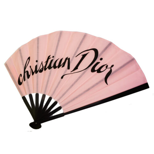 Vintage Dior Logo Hand Fan in Pink | NITRYL