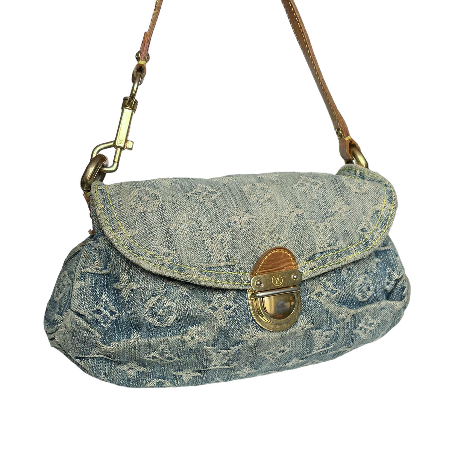 Louis Vuitton Monogram Denim Pleaty Shoulder Bag in Blue – Nitryl