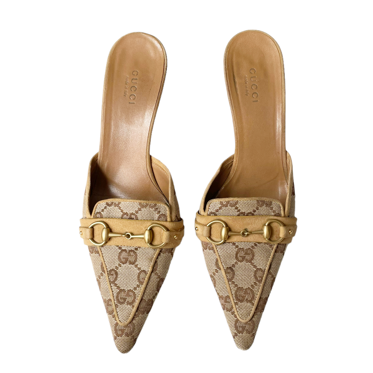 Gucci tan mules sale