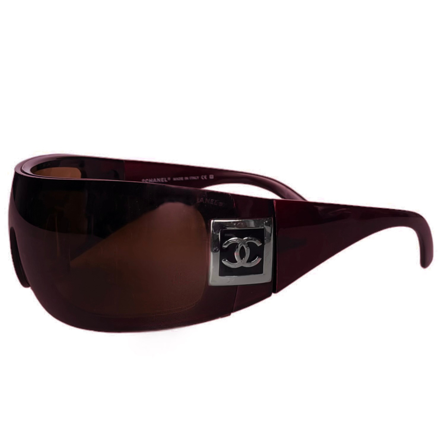 Chanel Ski Oversized Wraparound Sunglasses in Red / Silver Nitryl