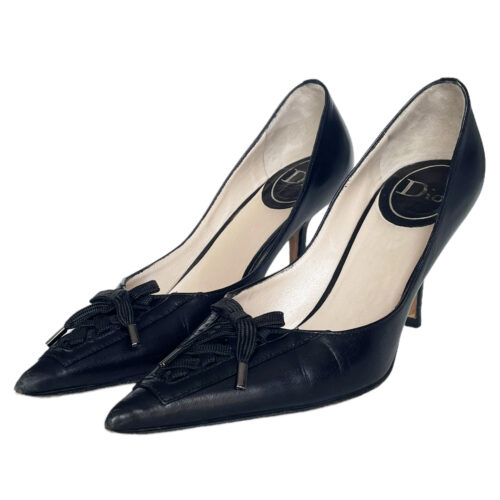 Vintage Dior Corset Lace Up Heels in Black UK 4.5 | NITRYL