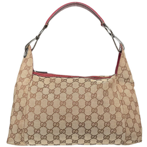 Vintage Gucci Monogram Shoulder Bag in Beige / Maroon | NITRYL