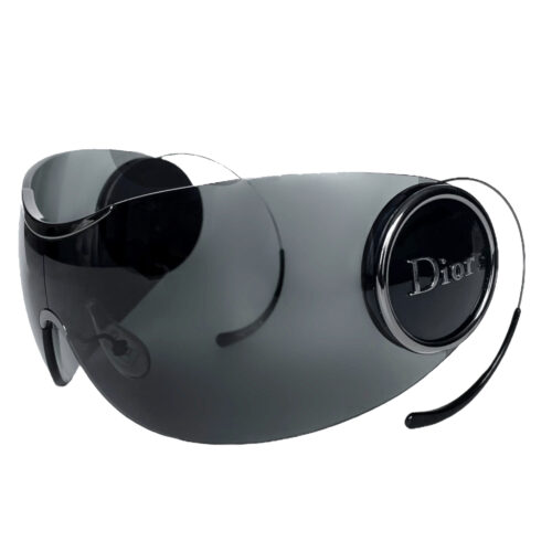 Vintage Dior Sport Oversized Mask Sunglasses in Silver / Black | NITRYL