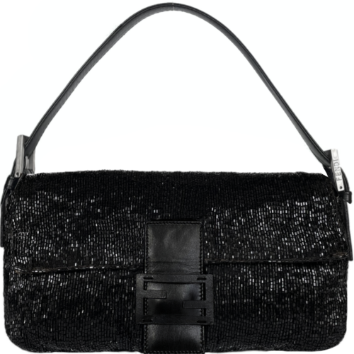 Vintage Fendi Beaded Baguette Bag in Black | NITRYL