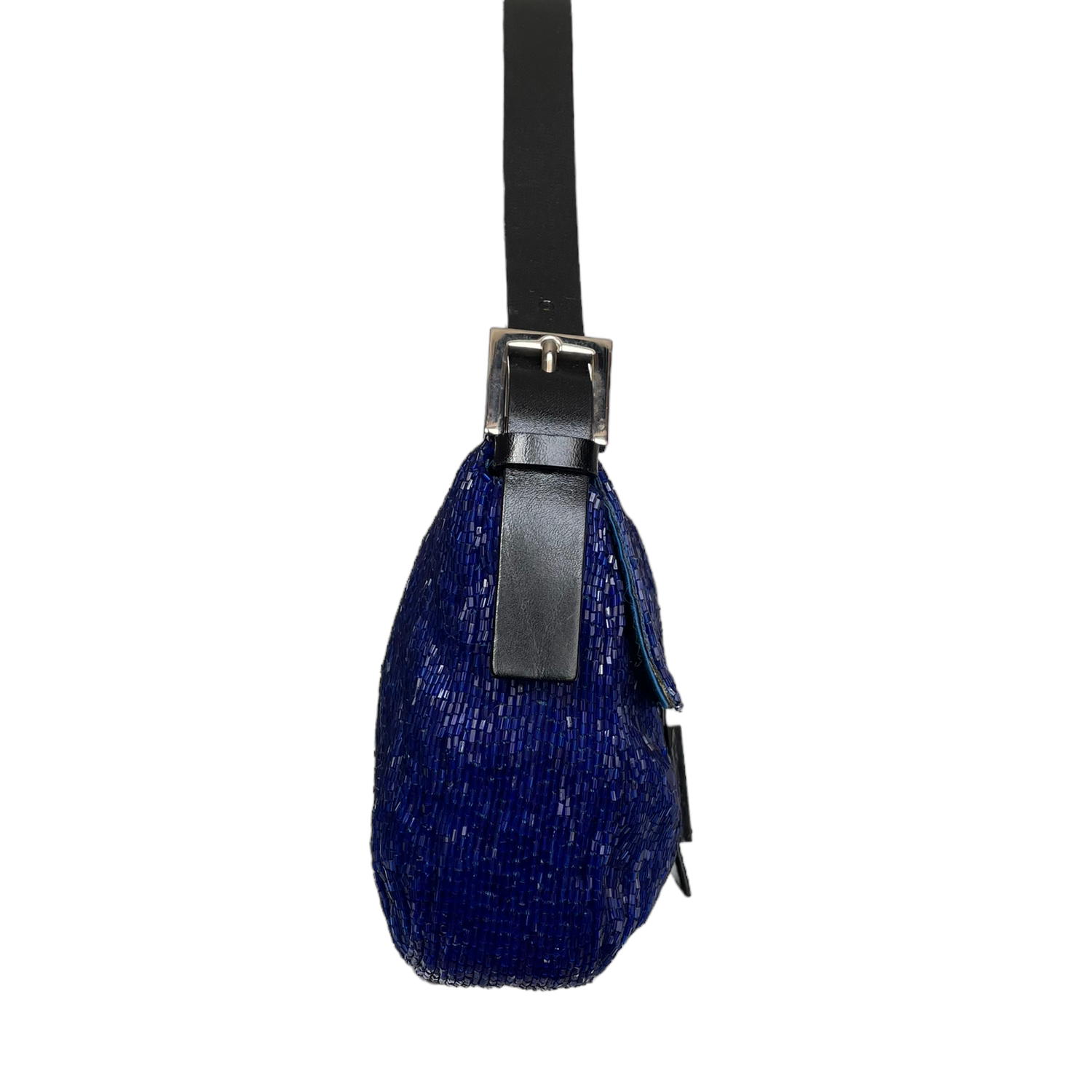 Fendi Beaded Shoulder Baguette Bag in Electric Blue Nitryl