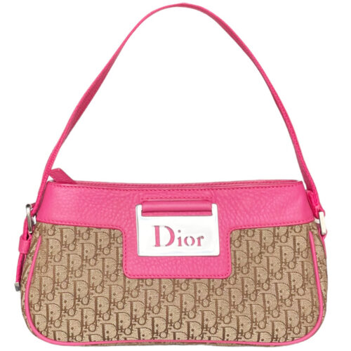 Vintage Dior Monogram Mini Columbus Shoulder Bag in Beige / Pink | NITRYL