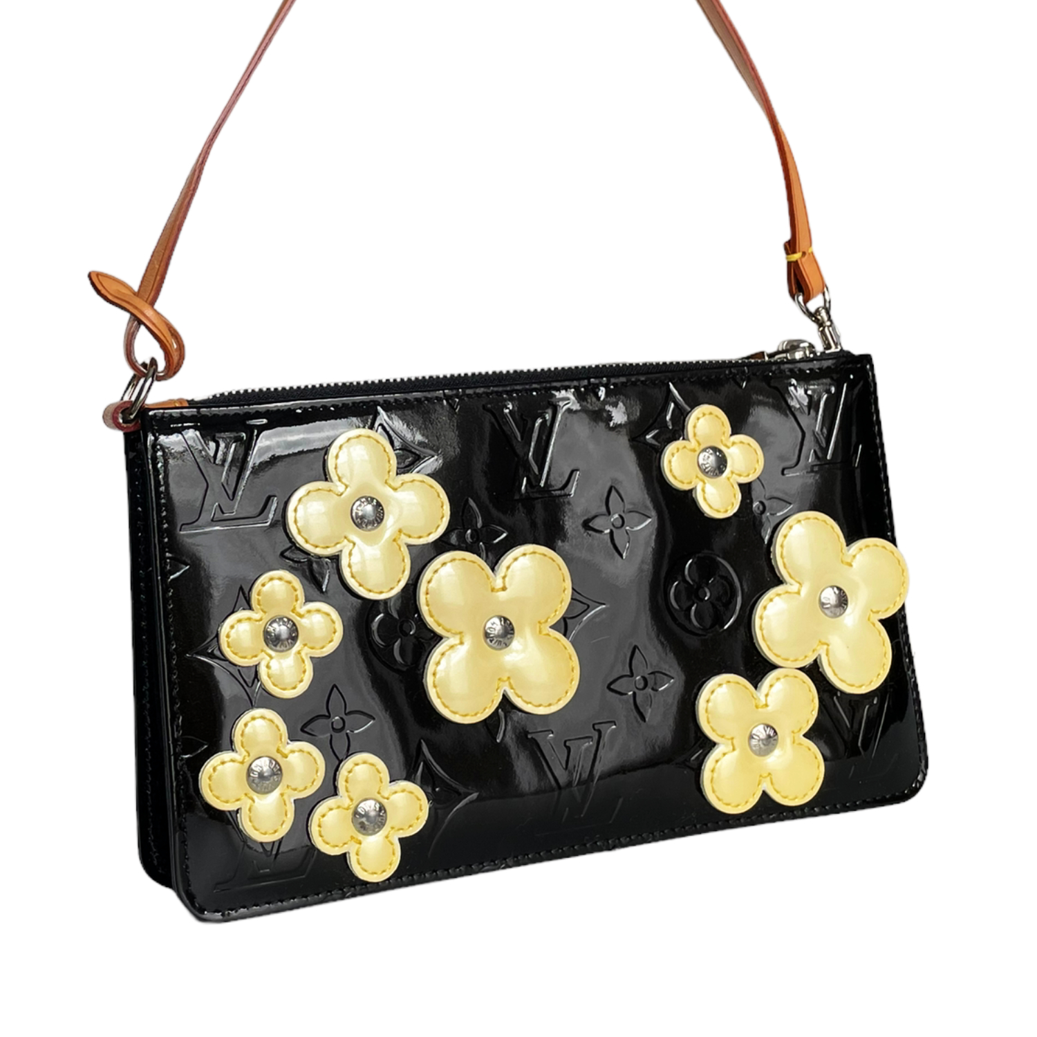 Vintage Louis Vuitton Black Floral Vernis Shoulder Bag – Treasures