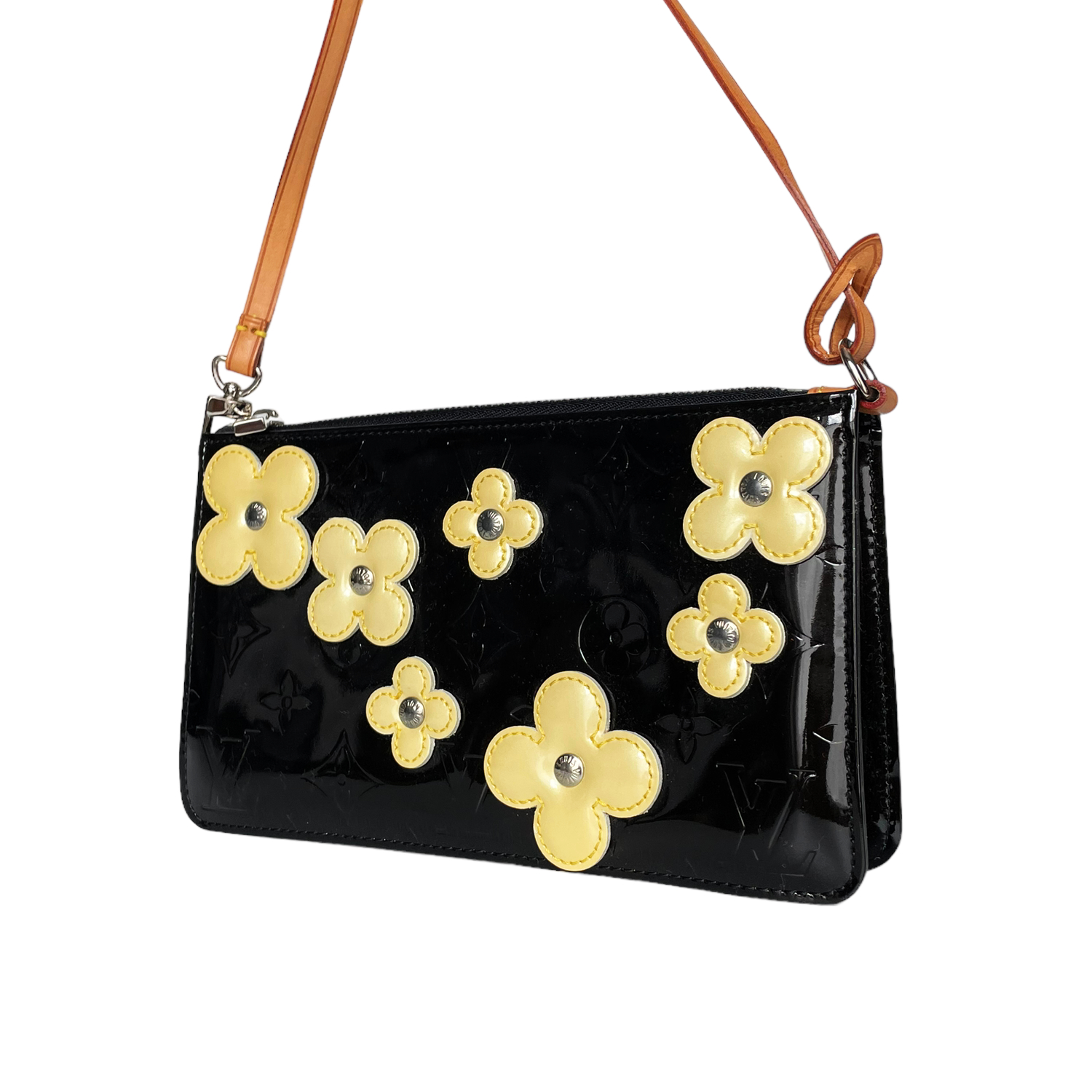 Louis Vuitton Monogram Vernis Flower Shoulder Bag in Black / Cream – Nitryl