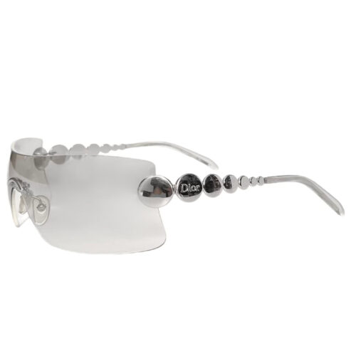 Vintage Dior Millennium Rimless Wraparound Sunglasses in Silver | NITRYL