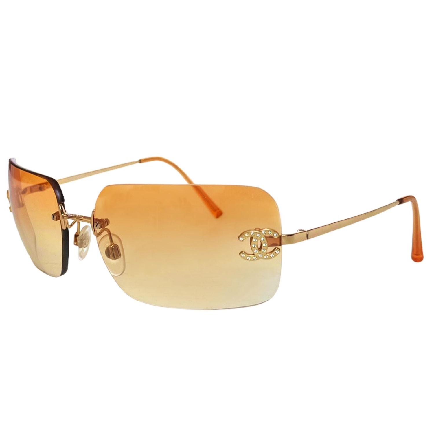 Chanel Diamante Rimless Ombre Sunglasses