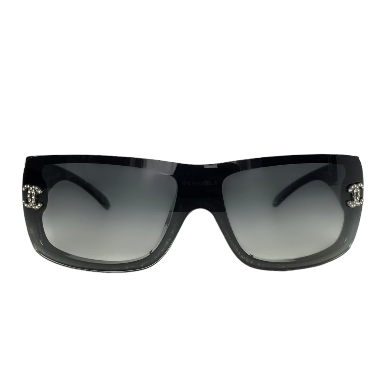 Chanel Diamante Wraparound Sunglasses in Black / Grey – Nitryl