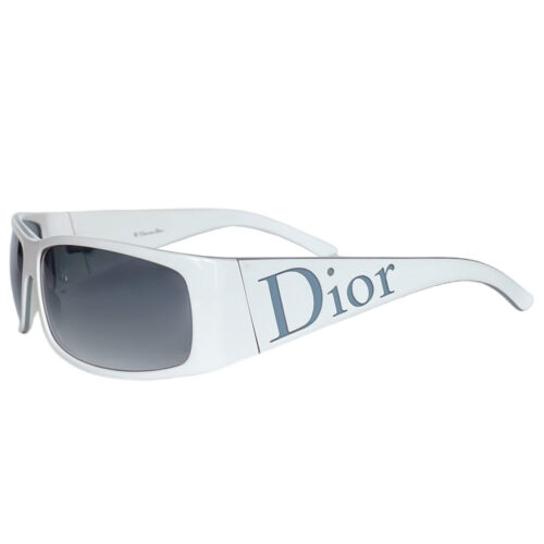 Vintage Dior Logo Spellout Sunglasses in White / Blue | NITRYL
