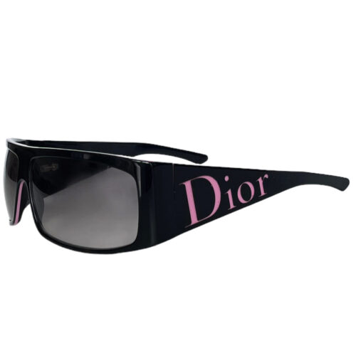 Vintage Dior Logo Spellout Sunglasses in Black / Pink | NITRYL