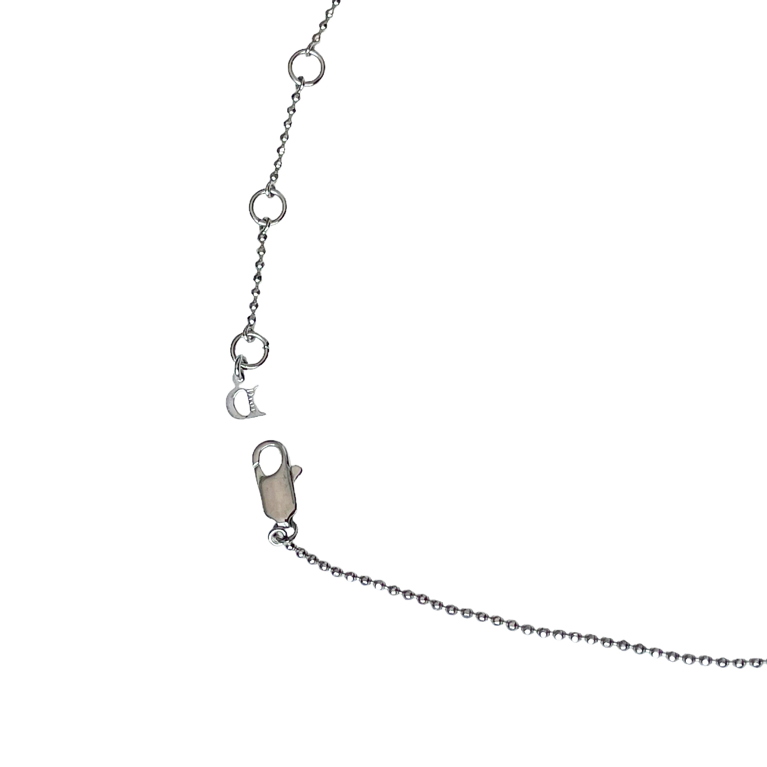 Dior Logo Dice Necklace in Silver Nitryl