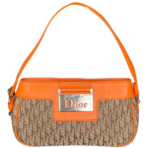 Vintage Dior Monogram Mini Columbus Shoulder Bag in Beige / Orange | NITRYL