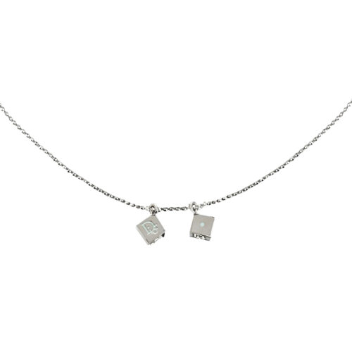 Vintage Vintage Dior Dice Logo Chain Necklace in Silver | NITRYL