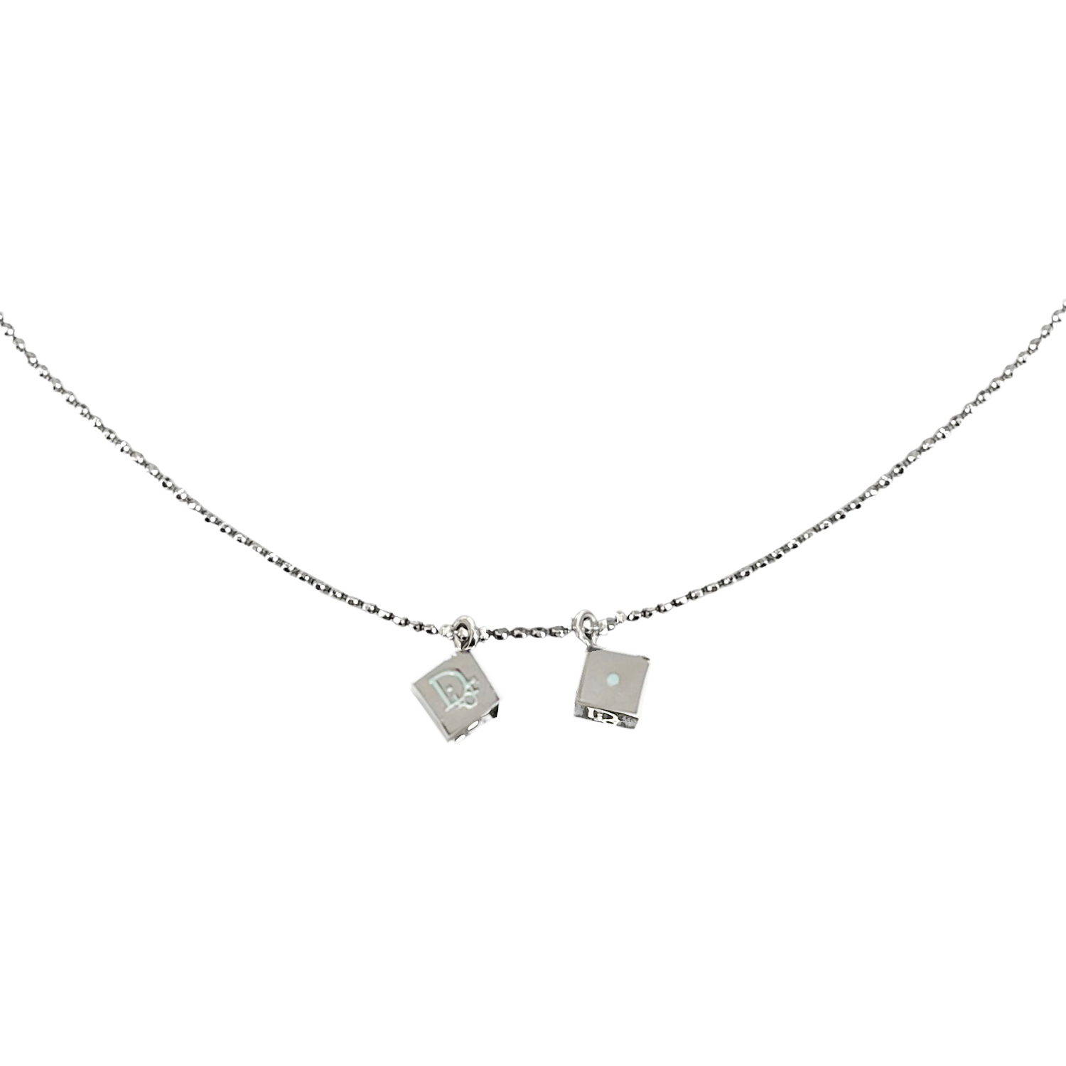 Vintage Vintage Dior Dice Logo Chain Necklace in Silver | NITRYL