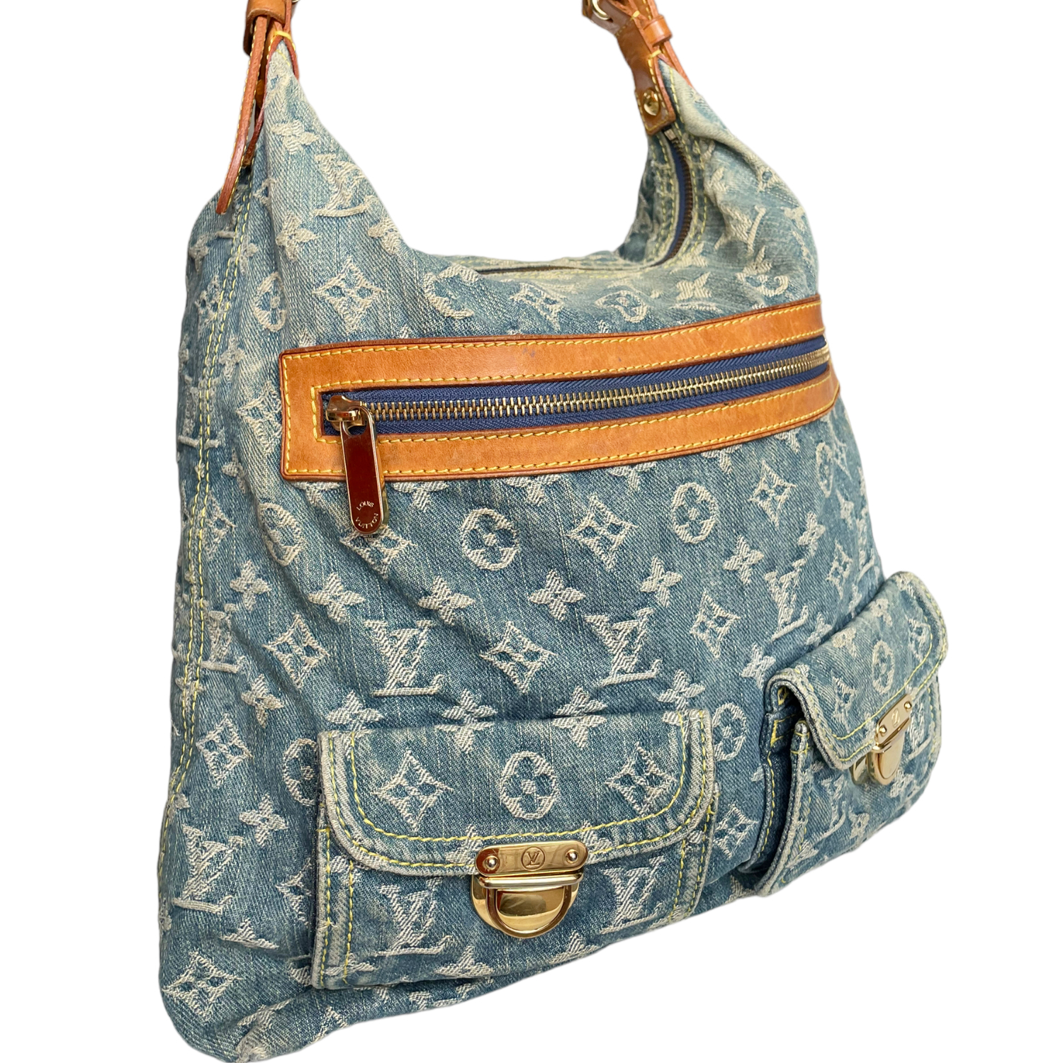 LOUIS VUITTON Monogram Blue Denim Baggy GM Shoulder Bag – Jewelsunderthesea