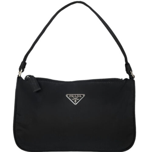 Vintage Prada Nylon Mini Shoulder Bag in Black | NITRYL