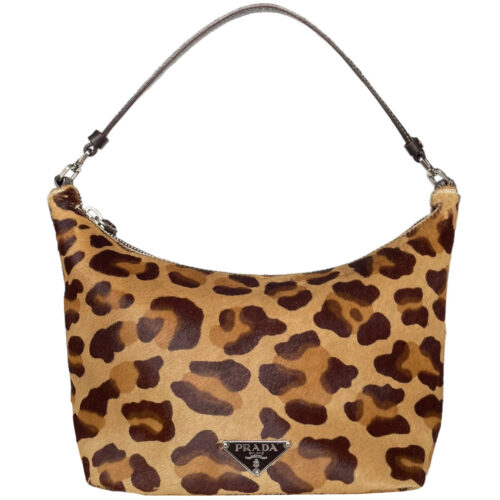 Vintage Prada Leopard Print Calfskin Mini Shoulder Bag | NITRYL