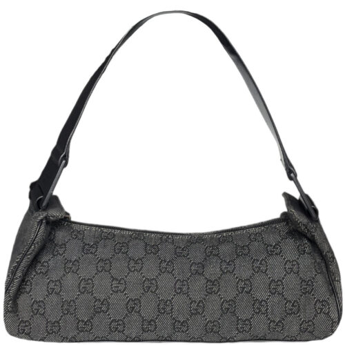 Vintage Gucci Monogram Shoulder Bag in Grey / Black | NITRYL