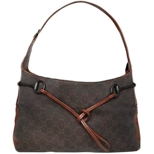 Vintage Gucci Monogram Shoulder Bag in Brown | NITRYL