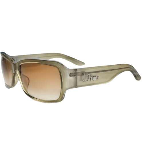 Vintage Dior Heart Logo Sunglasses in Beige / Silver | NITRYL
