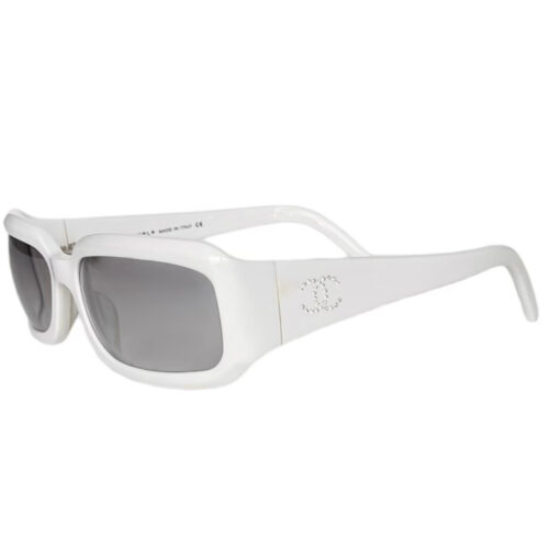 Vintage Chanel Diamante Sunglasses in White / Silver | NITRYL