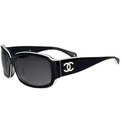 Vintage Chanel Logo Sunglasses in Black / White | NITRYL
