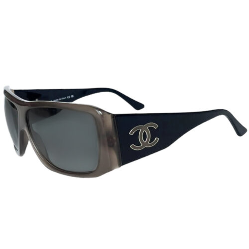 Vintage Chanel Logo Sunglasses in Brown / Black | NITRYL