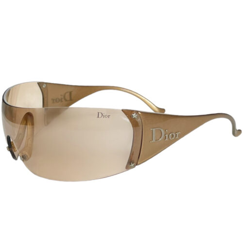Vintage Dior Ski Wraparound Sunglasses in Gold | NITRYL