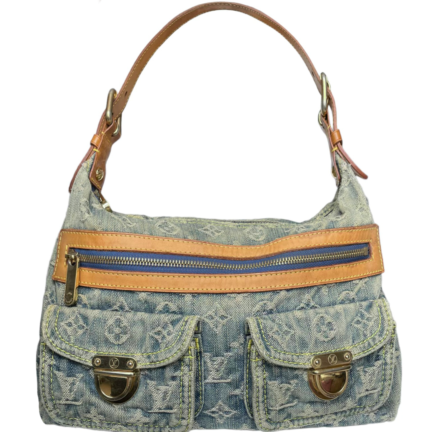 Louis Vuitton Monogram Denim 'Baggy' Shoulder Bag in Blue – Nitryl